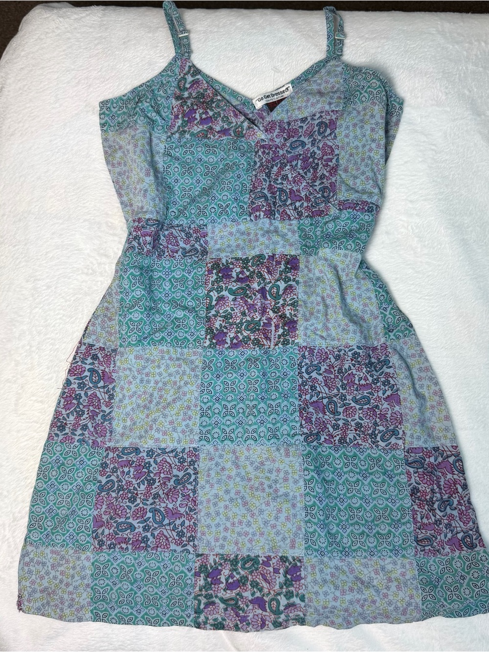 Vintage Go Get Dressed HAUTE COUTURE 90s retro patchwork grunge top
